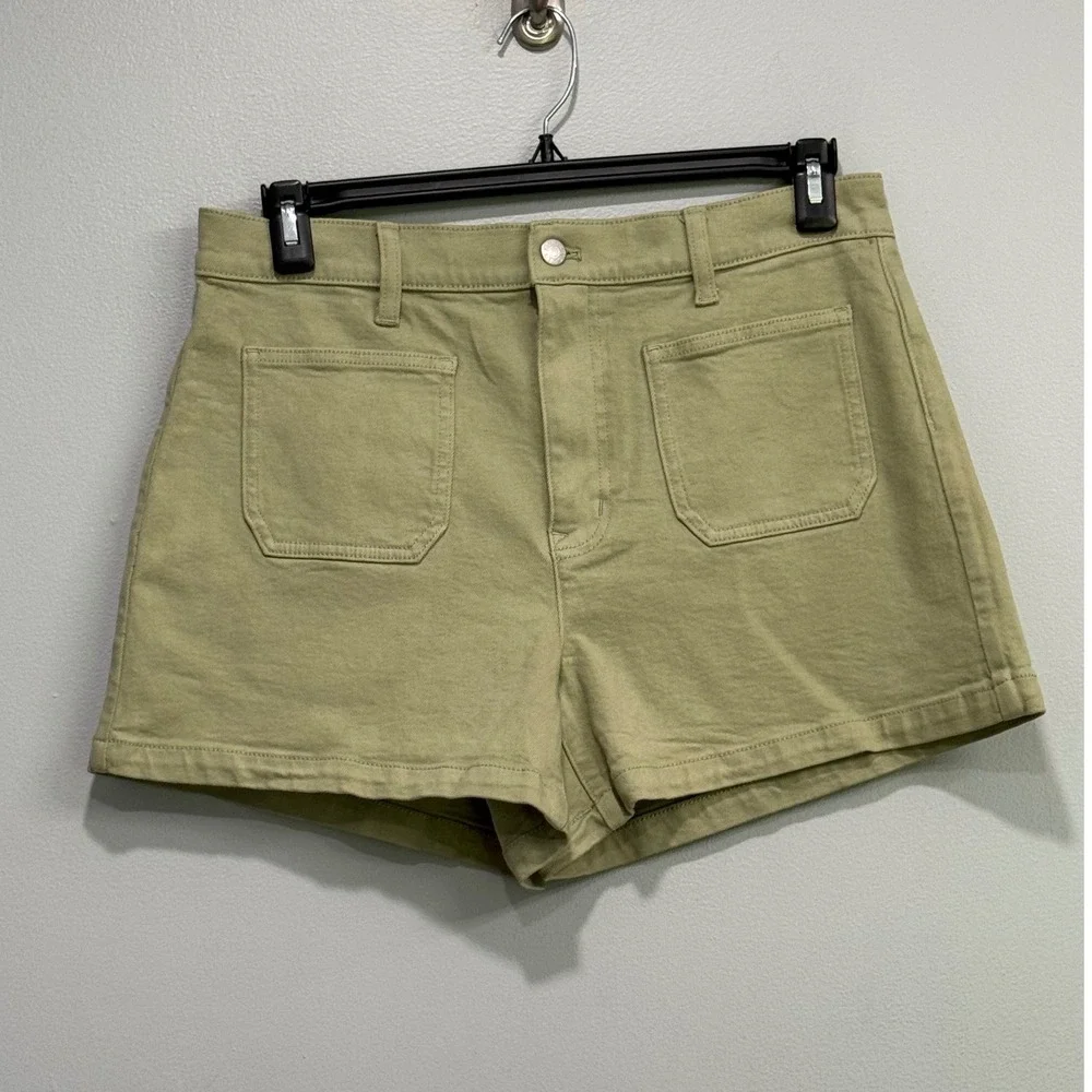 J.Crew Womens High Rise Utility Patch Pocket Shorts Sage Green CG693 Size 30 NWT
